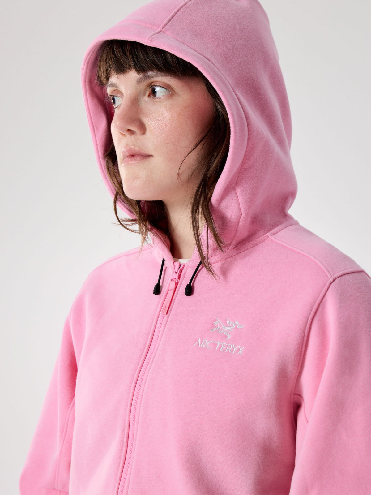 Emblem Fleece Full Zip Crop Hoody Women's
