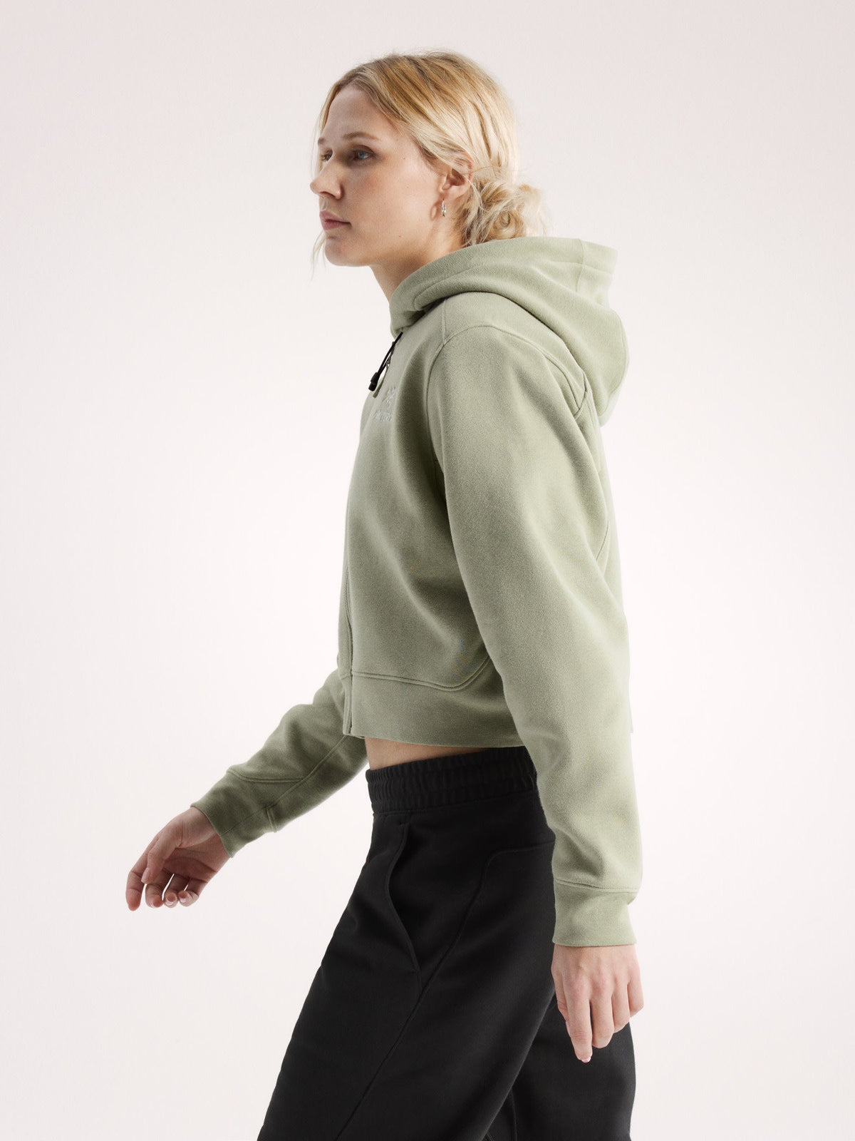 Emblem Fleece Full Zip Crop Hoody Women's